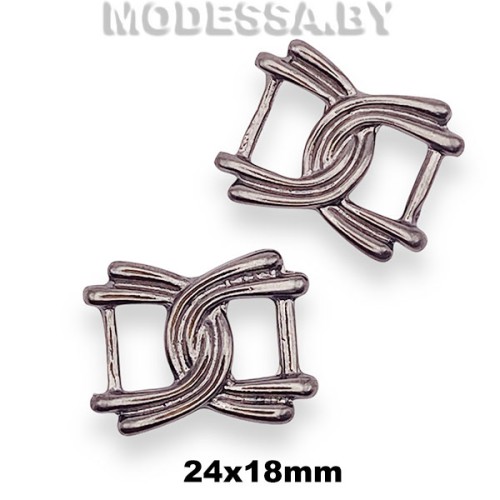 788 Пряжка металлическая 24х18мм Ц:Чёрный никель