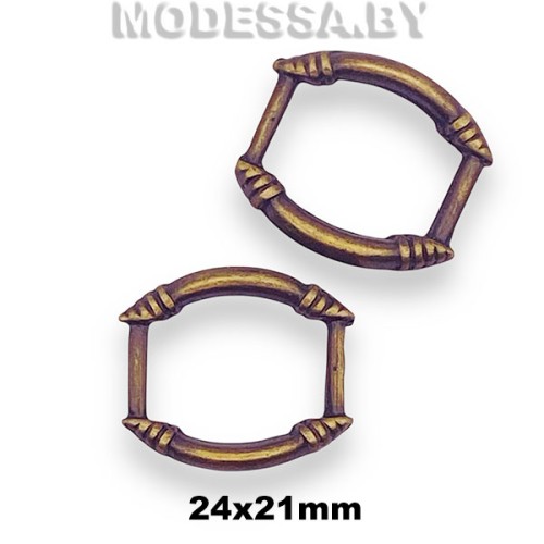 880 Пряжка металлическая 24х21мм Ц:Антик 