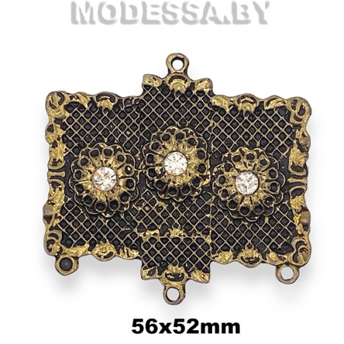 8 S Пряжка металлическая 56х52мм Ц:Антик