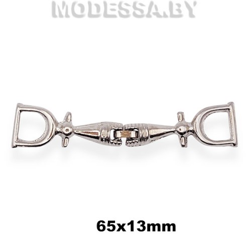 929 Украшение металлическое 65х13мм Ц:Никель 