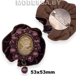 0977 CSH Брошь 53х53мм Ц:Коричневый
