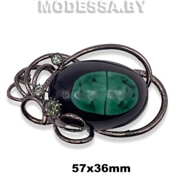 1211 Брошь 57х36мм Ц:Чёрный никель