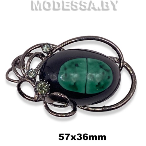1211 Брошь 57х36мм Ц:Чёрный никель