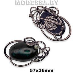 1211 Брошь 57х36мм Ц:Чёрный никель