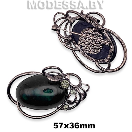 1211 Брошь 57х36мм Ц:Чёрный никель