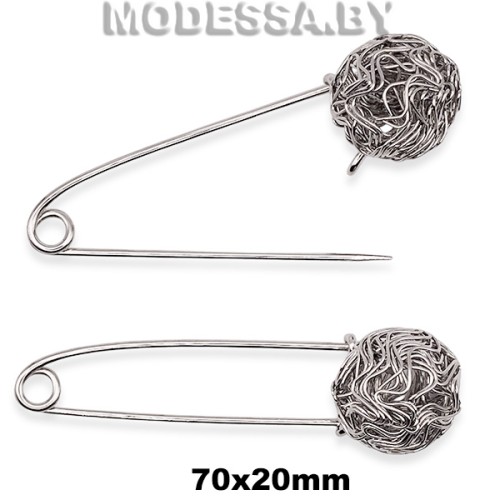 159 D Брошь-булавка 70х20мм Ц:Никель 