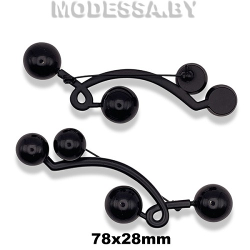 3630 R Брошь 78х28мм Ц:Чёрный