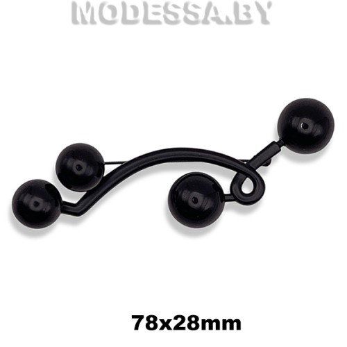 3630 R Брошь 78х28мм Ц:Чёрный