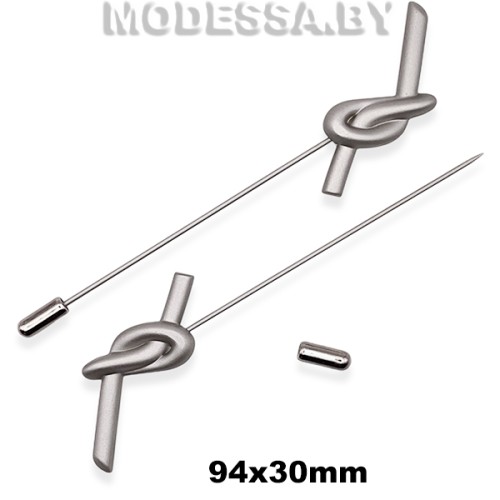 3717 R Брошь 94х30мм Ц:Матовый никель