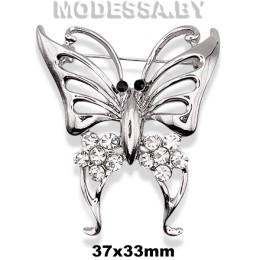 АС 3728 Брошь "Бабочка" 37х33мм Ц:Никель