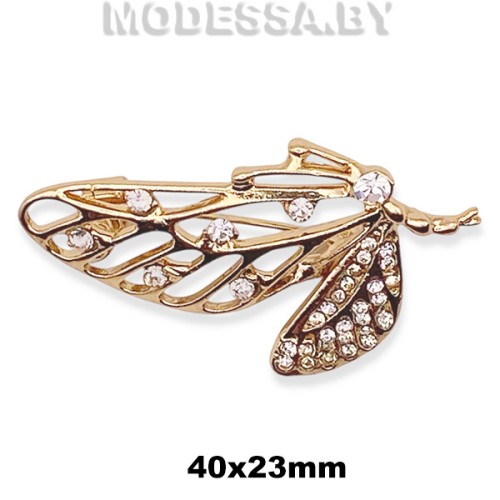 3875 Брошь "Бабочка" 40х23мм Ц:Золото