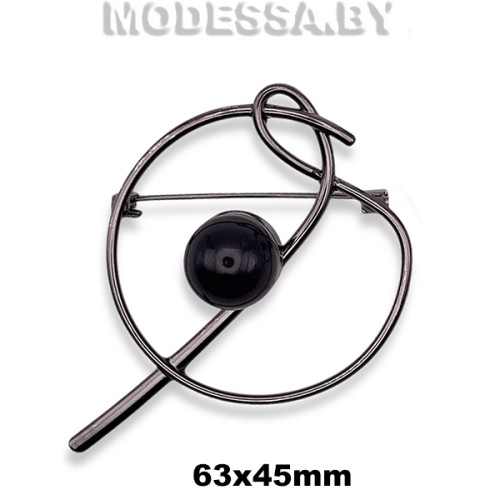 4200 R Брошь 63х45мм Ц:Чёрный никель