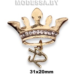 4233.5 Брошь "Корона" 31х20мм Ц:Золото