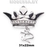4233.5 Брошь "Корона" 31х20мм Ц:Серебро 