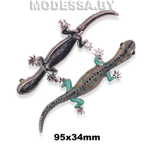 4301.10 Брошь "Ящерица" 95х34мм Ц:Никель 