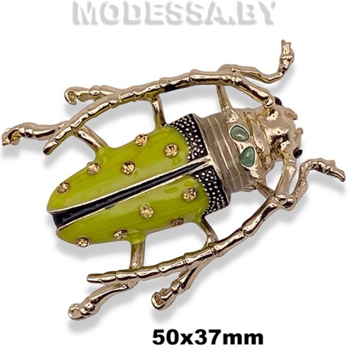 4301.23 Брошь "Жук" 50х37мм Ц:Жёлтый G