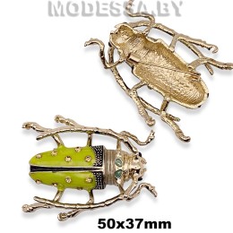 4301.23 Брошь "Жук" 50х37мм Ц:Жёлтый G