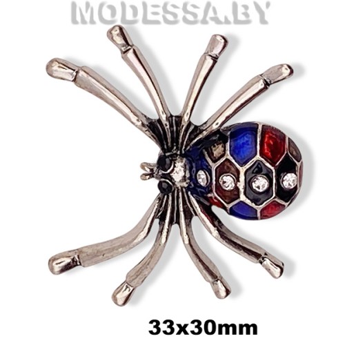 4301.24 Брошь "Паук" 33х30мм Ц:Никель