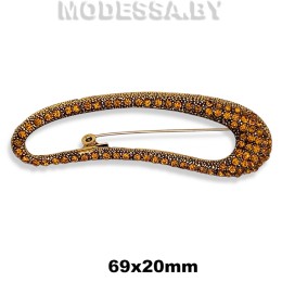 4301.25 Брошь "Овал" 69х20мм Ц:Золото 