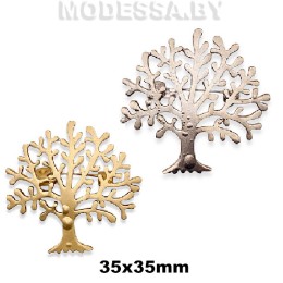 4301.4 Брошь "Дерево" 35х35мм 