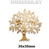 4301.4 Брошь "Дерево" 35х35мм Ц:Матовое золото