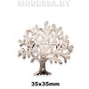 4301.4 Брошь "Дерево" 35х35мм Ц:Матовое серебро