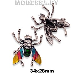 4301.9 Брошь 34х28мм Ц:Никель 