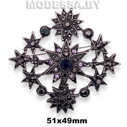 4517 Брошь 51х49мм Ц:Чёрный никель