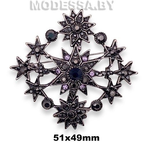 4517 Брошь 51х49мм Ц:Чёрный никель