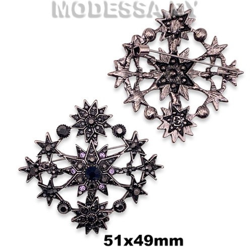 4517 Брошь 51х49мм Ц:Чёрный никель