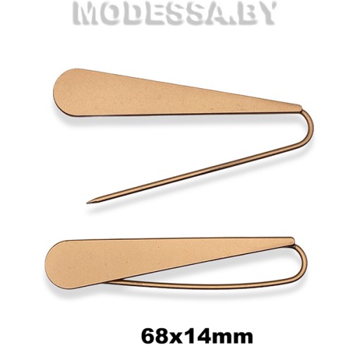 4720 H Брошь 68х14мм Ц:Матовое золото