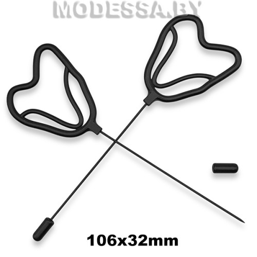 4735 H Брошь 106х32мм Ц:Матов. чёрный