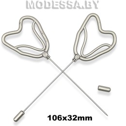 4735 H Брошь 106х32мм Ц:Матовый никель