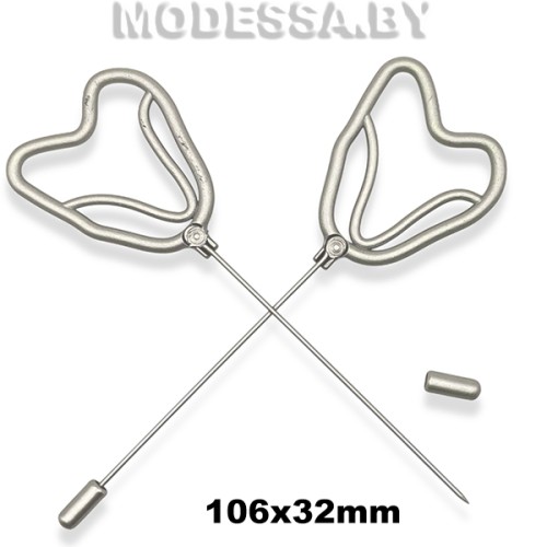 4735 H Брошь 106х32мм Ц:Матовый никель