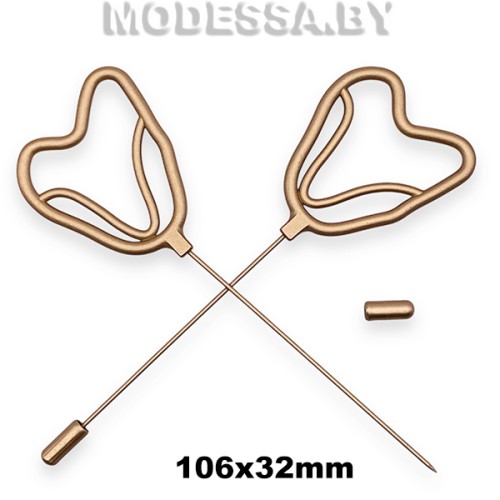 4735 H Брошь 106х32мм Ц:Матовое золото