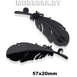 4917 R Брошь 57х20мм Ц:Матовый чёрный