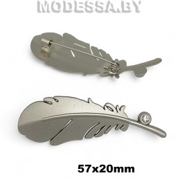 4917 R Брошь 57х20мм Ц:Матовый никель