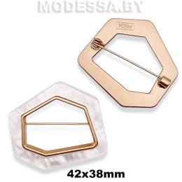 4934 R Брошь 42х38мм Ц:Матовое золото