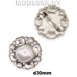 5195 R Брошь 30х30мм Ц:Никель