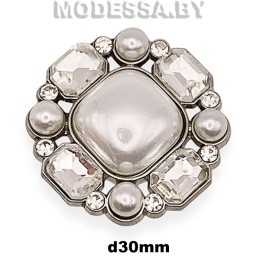 5195 R Брошь 30х30мм Ц:Никель