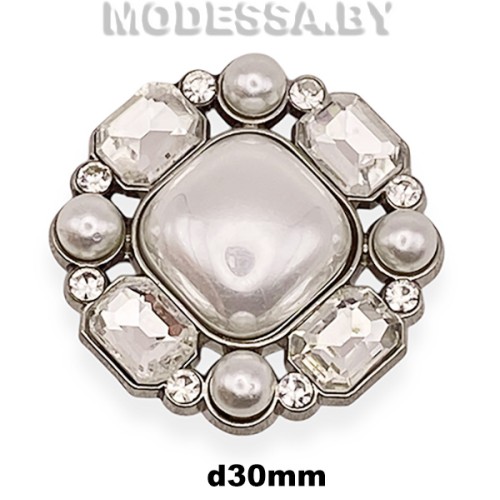 5195 R Брошь 30х30мм Ц:Никель