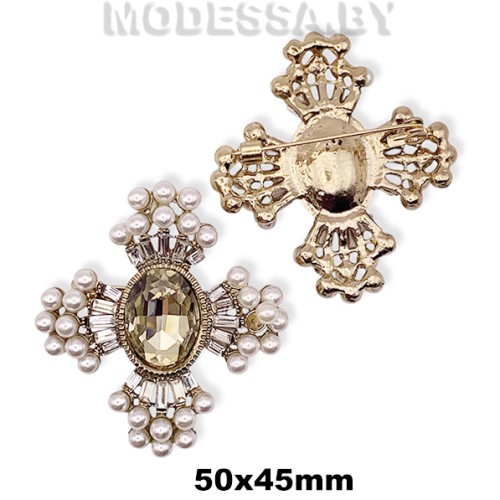 5517 Брошь 50х45мм Ц:Золото 