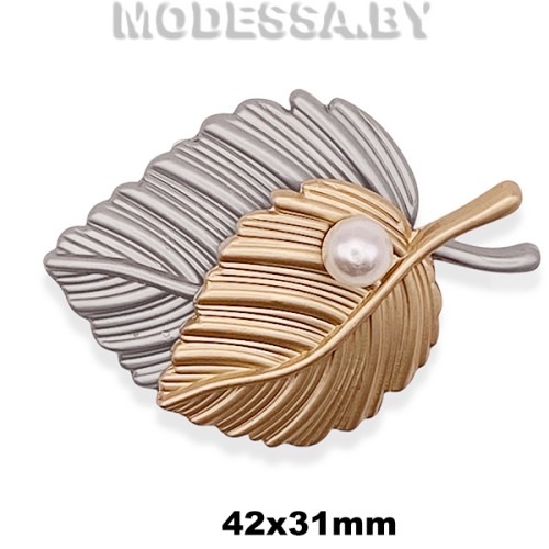 6455 H Брошь 42х31мм Ц:Матовый N/G