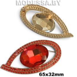 7202 HPR Брошь 65х32мм Ц:Красный