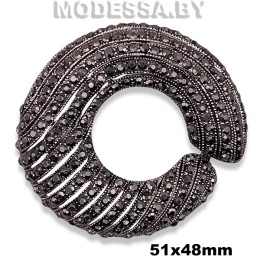 7807 Брошь 51х48мм Ц:Чёрный никель