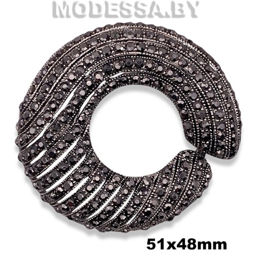 7807 Брошь 51х48мм Ц:Чёрный никель