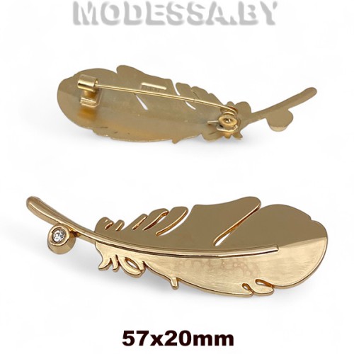 4917 R брошь Ц:Gold 57х20мм