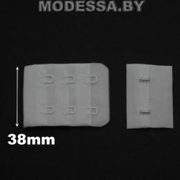 застёжка текстильная для бюстгальтера 3*2*3.8-101 2 части Ц:Белый