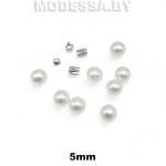 Бусина пластм. б/отверстия d5мм Ц:16 Белый