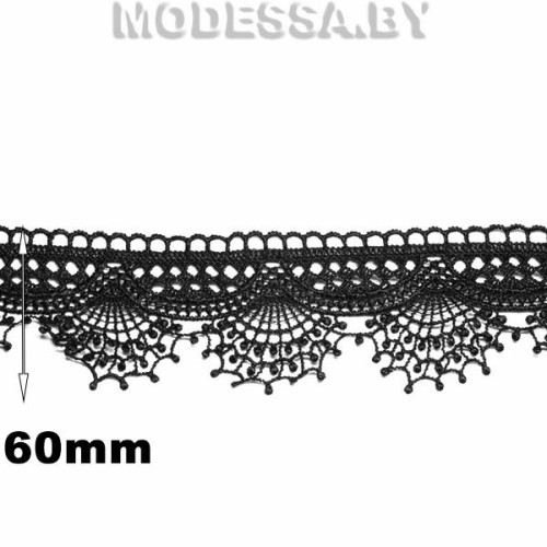 18506 Кружево синтетическое Ц:3 Чёрный 60мм